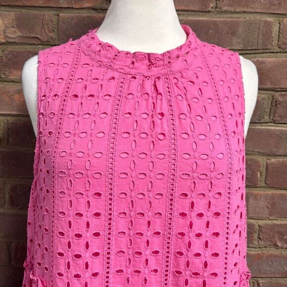 Mud Pie Women's Pink Biles Eyelet Dress Size Large - Picture 4 of 8